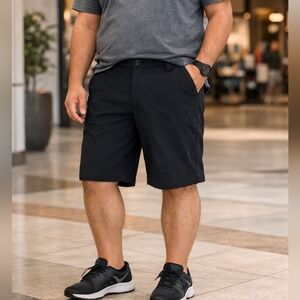 Under Armour Men's Black Golf Shorts Size 34 Stretch Performance Flat Front